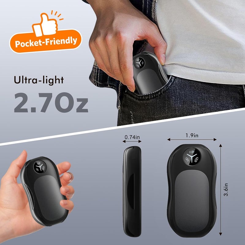 WHATOOK AI Hand Warmers Rechargeable: Magnetic 2 in 1 Electric Hand Warmers with USB Charging, Portable Reusable Pocket Heater, Men Women Gifts for Outdoors, Golfing, Hiking, Skiing, Hunting - Image 5